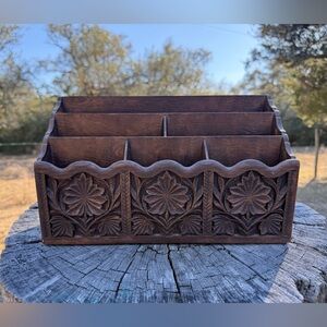 Vintage Brown Wooden Organizer